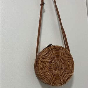 Brown Woven Crossbody Bag